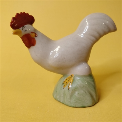 hvid hane keramik rød kam gammel påsketing genbrug
